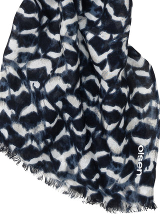 Olsen Abstract Print Scarf Blue Beige - MMJs Fashion