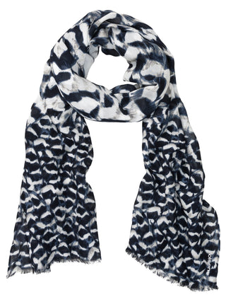 Olsen Abstract Print Scarf Blue Beige - MMJs Fashion