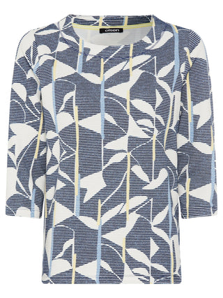 Olsen Abstract Print Sweatshirt Blue Henny Jersey - MMJs Fashion