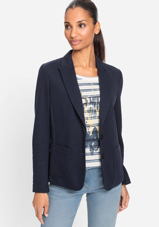 Olsen Blazer with Pockets Navy Blue - MMJs Fashion