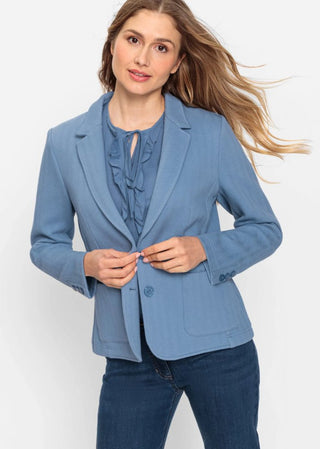 Olsen Blue Chevron Jersey Knit Jacket - MMJs Fashion