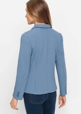 Olsen Blue Chevron Jersey Knit Jacket - MMJs Fashion