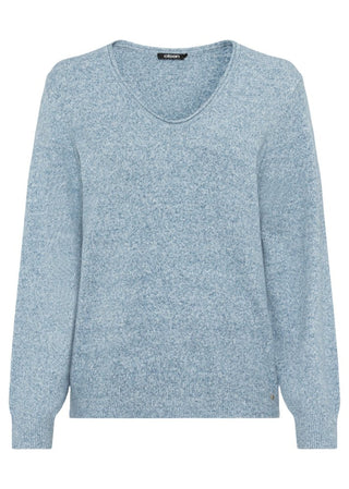 Olsen Blue Melange V Neck Jumper Henny - MMJs Fashion