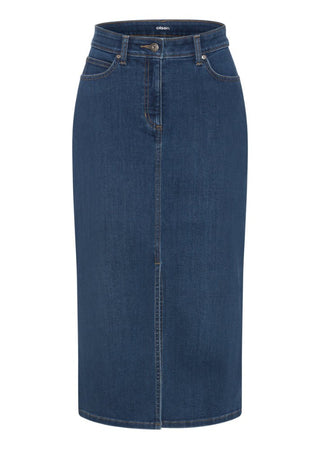 Olsen Blue Midi Length Denim Skirt - MMJs Fashion