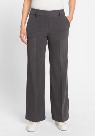 Olsen Corduroy Wide Leg Trousers Grey Anna - MMJs Fashion