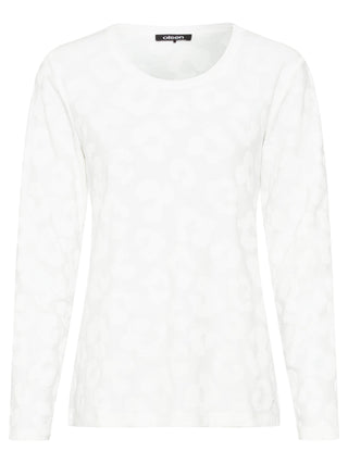 Olsen Embossed Leopard Print Top Ivory Edda - MMJs Fashion