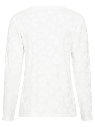 Olsen Embossed Leopard Print Top Ivory Edda - MMJs Fashion