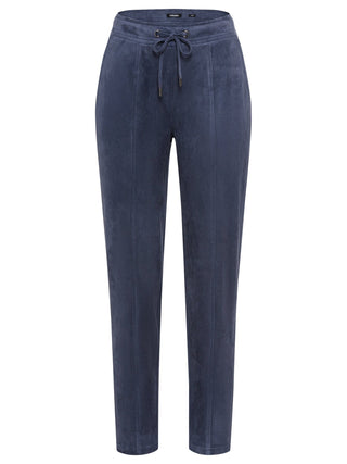 Olsen Faux Suede Trousers Blue Lisa - MMJs Fashion