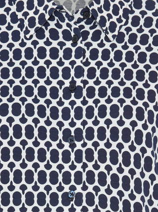 Olsen Geometric Print Jersey Blouse Blue Hannah - MMJs Fashion