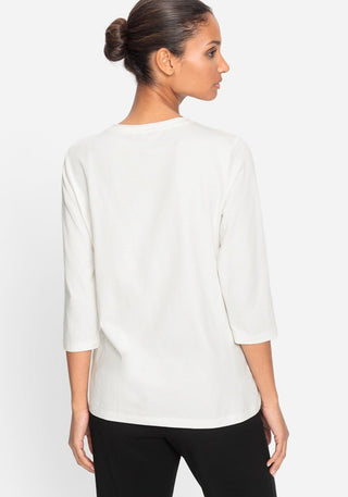 Olsen Gold Spot Long Sleeve Top Ivory Hannah - MMJs Fashion