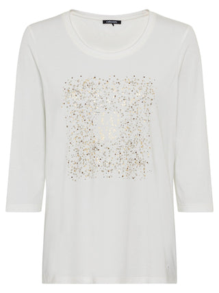 Olsen Gold Spot Long Sleeve Top Ivory Hannah - MMJs Fashion