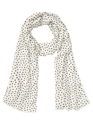 Olsen Heart Print Scarf Beige Black - MMJs Fashion