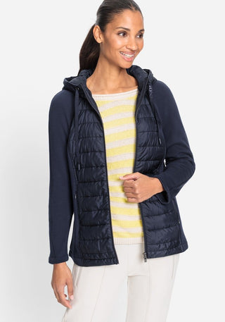 Olsen Jersey Padded Jacket Navy Blue Henny Jersey - MMJs Fashion