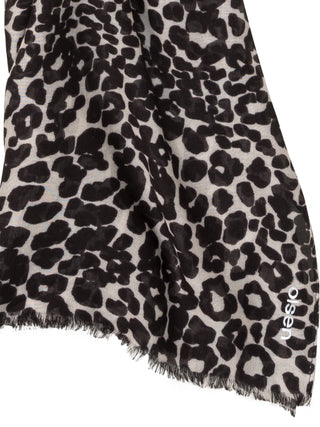 Olsen Leopard Print Scarf Black Beige - MMJs Fashion