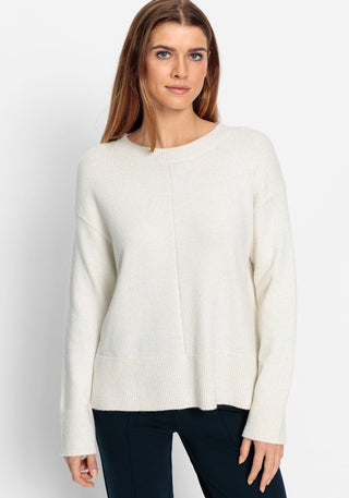 Olsen Round Neck Jumper Beige Melange Cora - MMJs Fashion