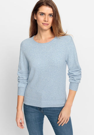 Olsen Round Neck Jumper Light Blue Melange Henny - MMJs Fashion