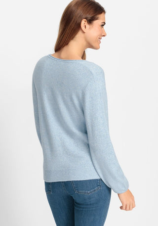 Olsen Round Neck Jumper Light Blue Melange Henny - MMJs Fashion