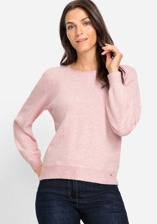 Olsen Round Neck Jumper Pink Melange Henny - MMJs Fashion