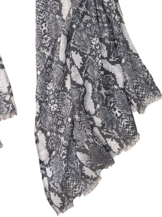 Olsen Snake Print Scarf Grey - MMJs Fashion