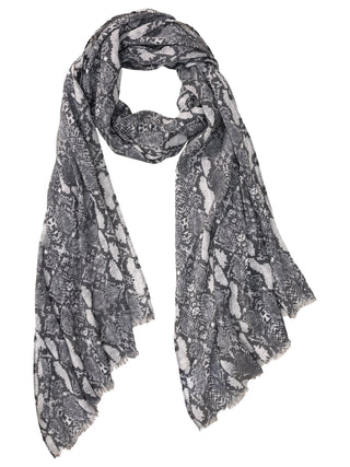 Olsen Snake Print Scarf Grey - MMJs Fashion