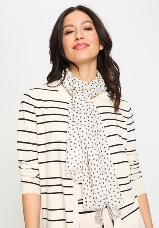 Olsen Striped Cardigan Beige Black Henny - MMJs Fashion