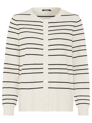 Olsen Striped Cardigan Beige Black Henny - MMJs Fashion