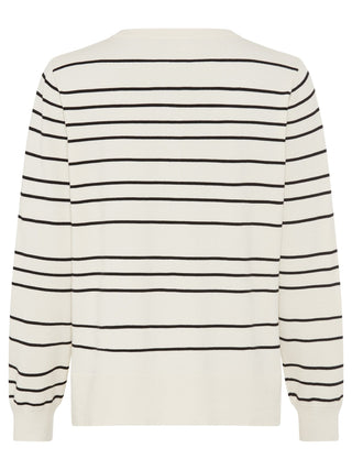 Olsen Striped Cardigan Beige Black Henny - MMJs Fashion