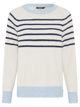 Olsen Striped Jumper Beige Blue Melange Henny - MMJs Fashion