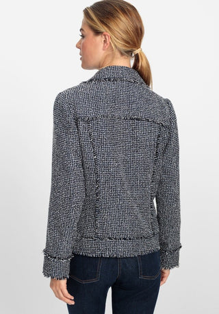 Olsen Woven Frayed Edge Jacket Blue - MMJs Fashion