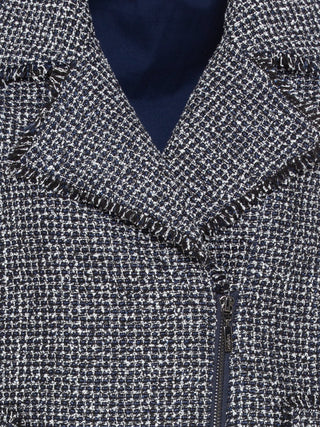 Olsen Woven Frayed Edge Jacket Blue - MMJs Fashion