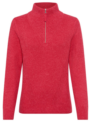 Olsen Zip Collar Jumper Red Henny - MMJs Fashion