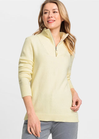 Olsen Zip Collar Jumper Yellow Henny - MMJs Fashion