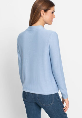 Olsen Zip Front Cardigan Light Blue Henny - MMJs Fashion