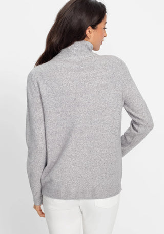 Olsen Zip Neck Jumper Grey Melange Henny - MMJs Fashion