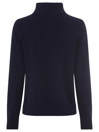 Olsen Zip Neck Jumper Navy Blue Henny - MMJs Fashion