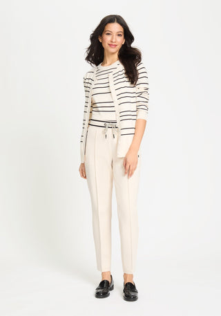 Olsen Zip Pocket Trousers Beige Lisa Straight - MMJs Fashion