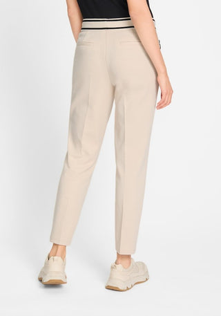 Olsen Zip Pocket Trousers Beige Lisa Straight - MMJs Fashion