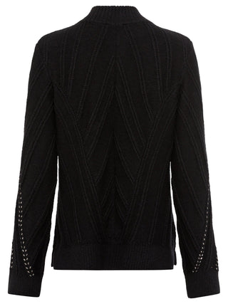 Olsen Zipped Beaded Cardigan Black Henny - MMJs Fashion