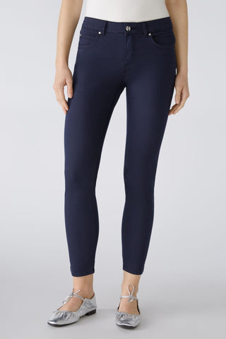 Oui Cropped Jeggings Navy Blue Baxter - MMJs Fashion