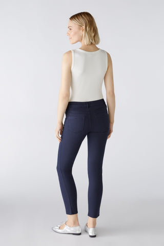 Oui Cropped Jeggings Navy Blue Baxter - MMJs Fashion