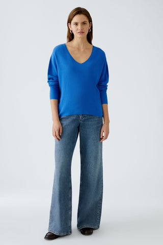 Oui V - Neck Jumper Blue - MMJs Fashion