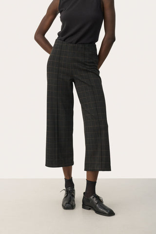 Part Two Check Culotte Trousers Grey Ilisan - MMJs Fashion