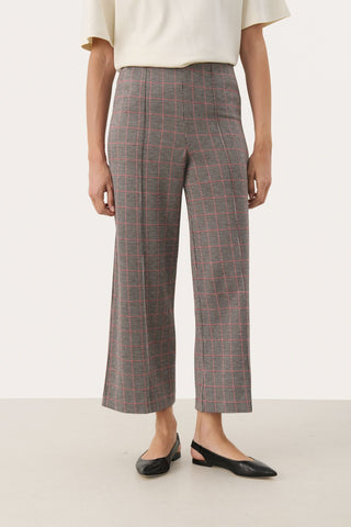 Part Two Check Pattern Trousers Red Ilisan - MMJs Fashion