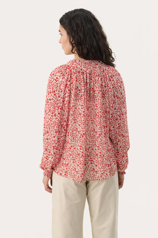 Part Two Floral Print Blouse Red Kelsia - MMJs Fashion