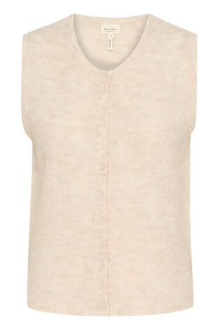 Part Two Knitted Waistcoat Beige Pimira - MMJs Fashion