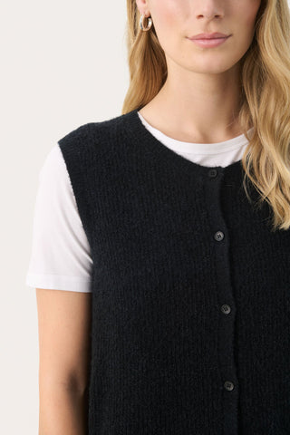 Part Two Knitted Waistcoat Navy Blue Pimira - MMJs Fashion