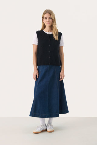 Part Two Knitted Waistcoat Navy Blue Pimira - MMJs Fashion