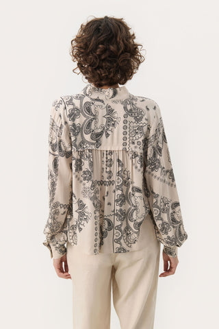 Part Two Paisley Print Blouse Beige Najia - MMJs Fashion