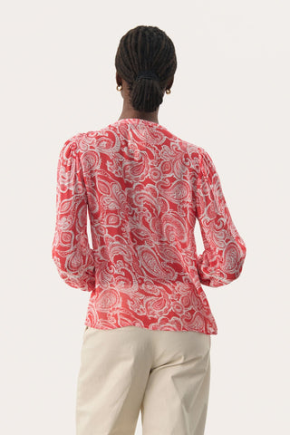 Part Two Paisley Print Blouse Red Nesma - MMJs Fashion