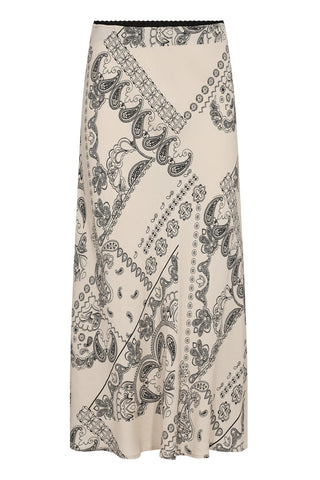 Part Two Paisley Print Skirt Beige Laurina - MMJs Fashion